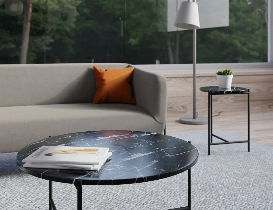 Nexus Marble Coffee Table - Black Marquina