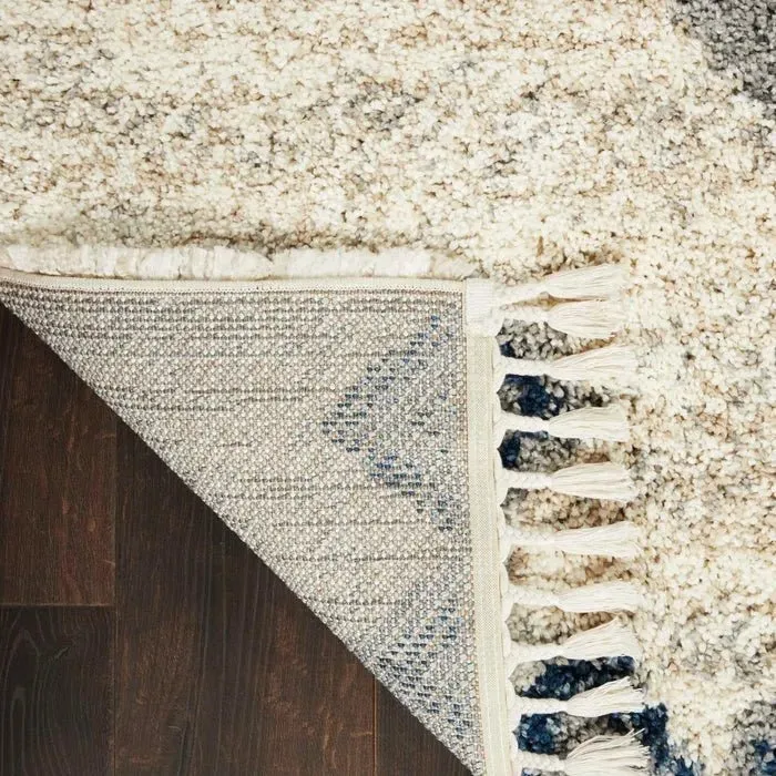 Oslo Shag OSL03 Ivory/Blue Rug