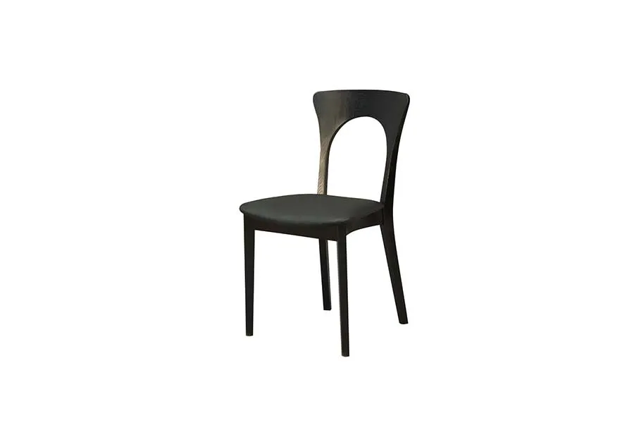 PETER Black Leather Set of 2 Chairs