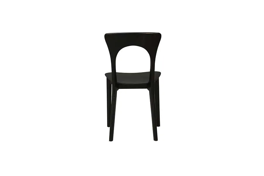 PETER Black Leather Set of 2 Chairs