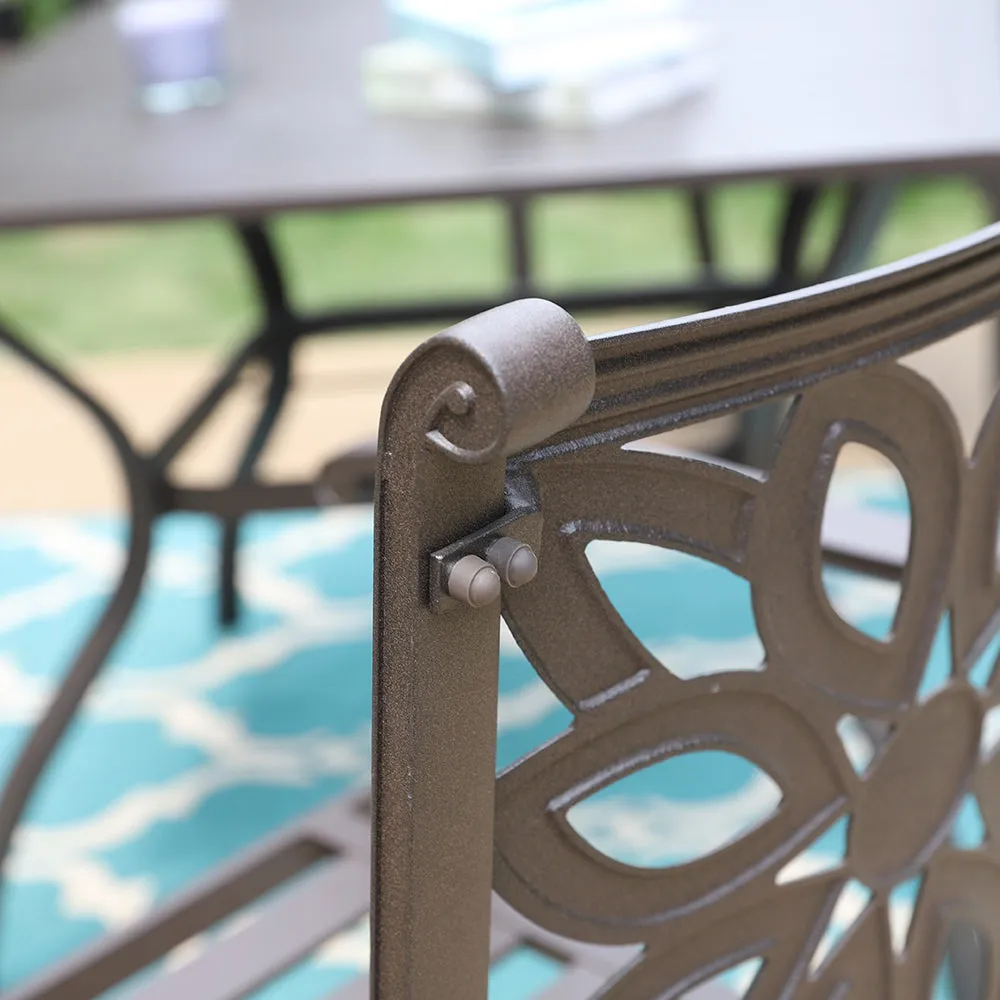 PHI VILLA Cast Aluminum Patio Dining Chairs