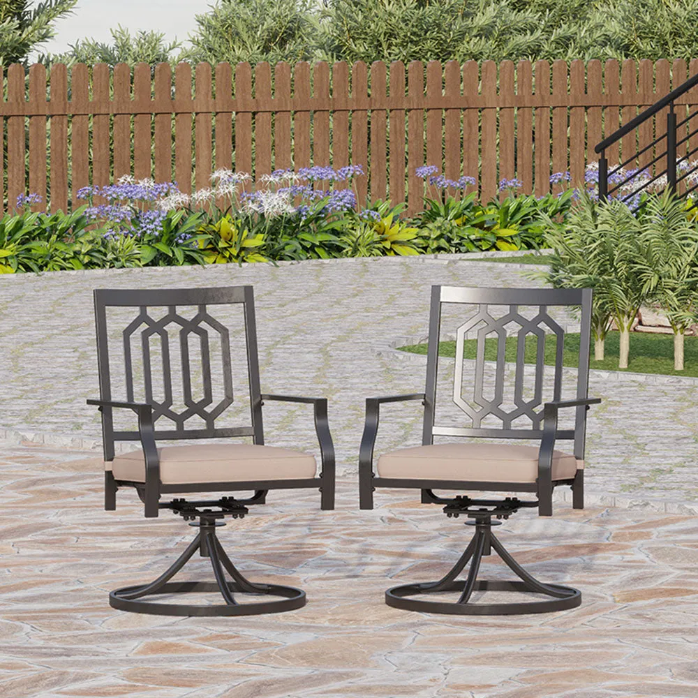 Phi Villa Outdoor Metal Dining Chairs fits Garden Backyard Chairs Furniture - Set of 2