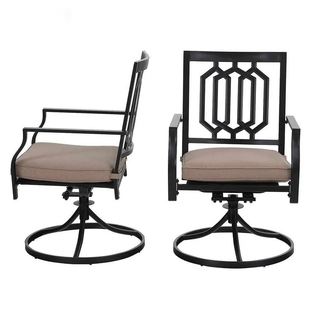 Phi Villa Outdoor Metal Dining Chairs fits Garden Backyard Chairs Furniture - Set of 2