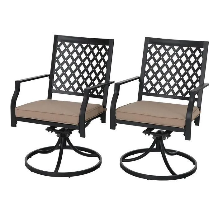 Phi Villa Outdoor Metal Dining Chairs fits Garden Backyard Chairs Furniture - Set of 2