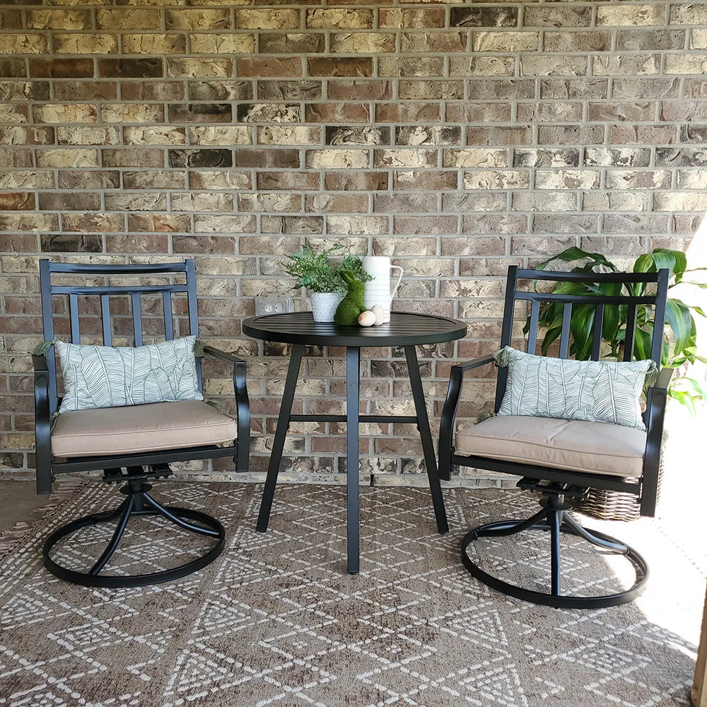 Phi Villa Outdoor Metal Dining Chairs fits Garden Backyard Chairs Furniture - Set of 2