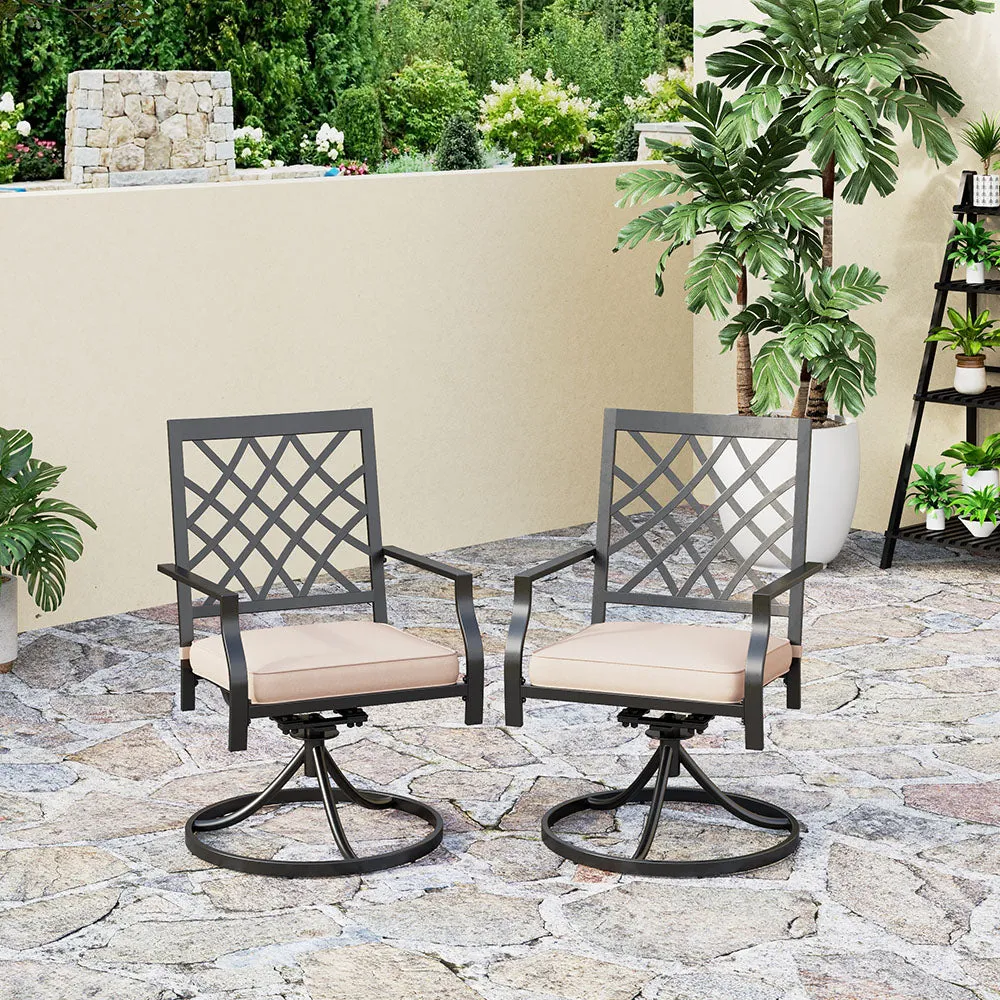 Phi Villa Outdoor Metal Dining Chairs fits Garden Backyard Chairs Furniture - Set of 2