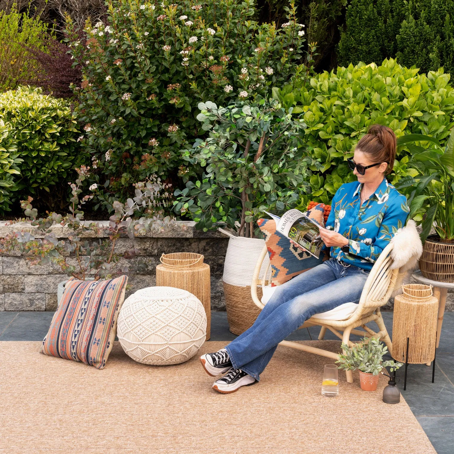 Plain Jute Brown Outdoor Rug - Saule