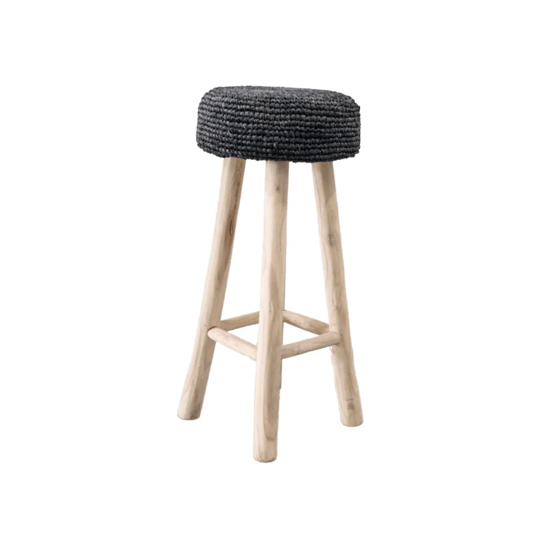 Raffia Bar stool | Black