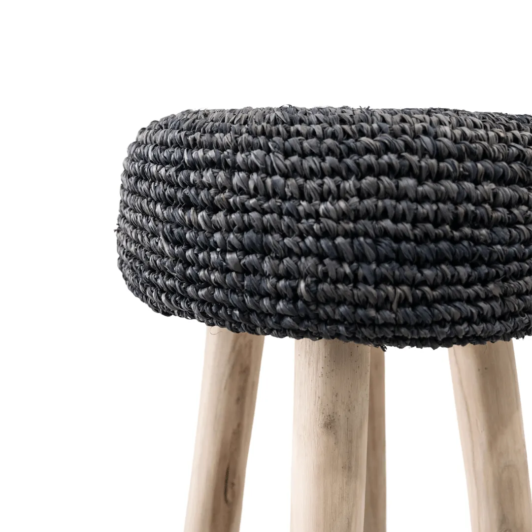 Raffia Bar stool | Black