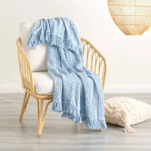 Renee Taylor Alysian Washed Cotton Textured Sky Throw