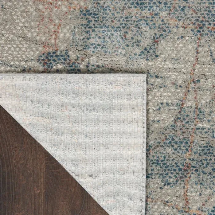 Rustic Textures RUS15 Light Grey/Blue Rug