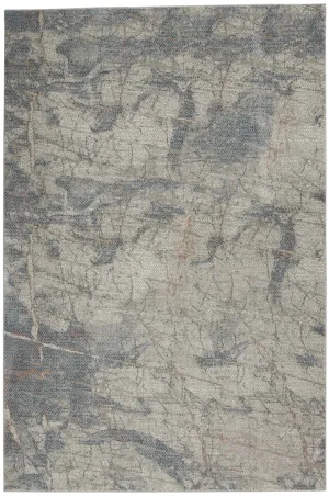 Rustic Textures RUS15 Light Grey/Blue Rug