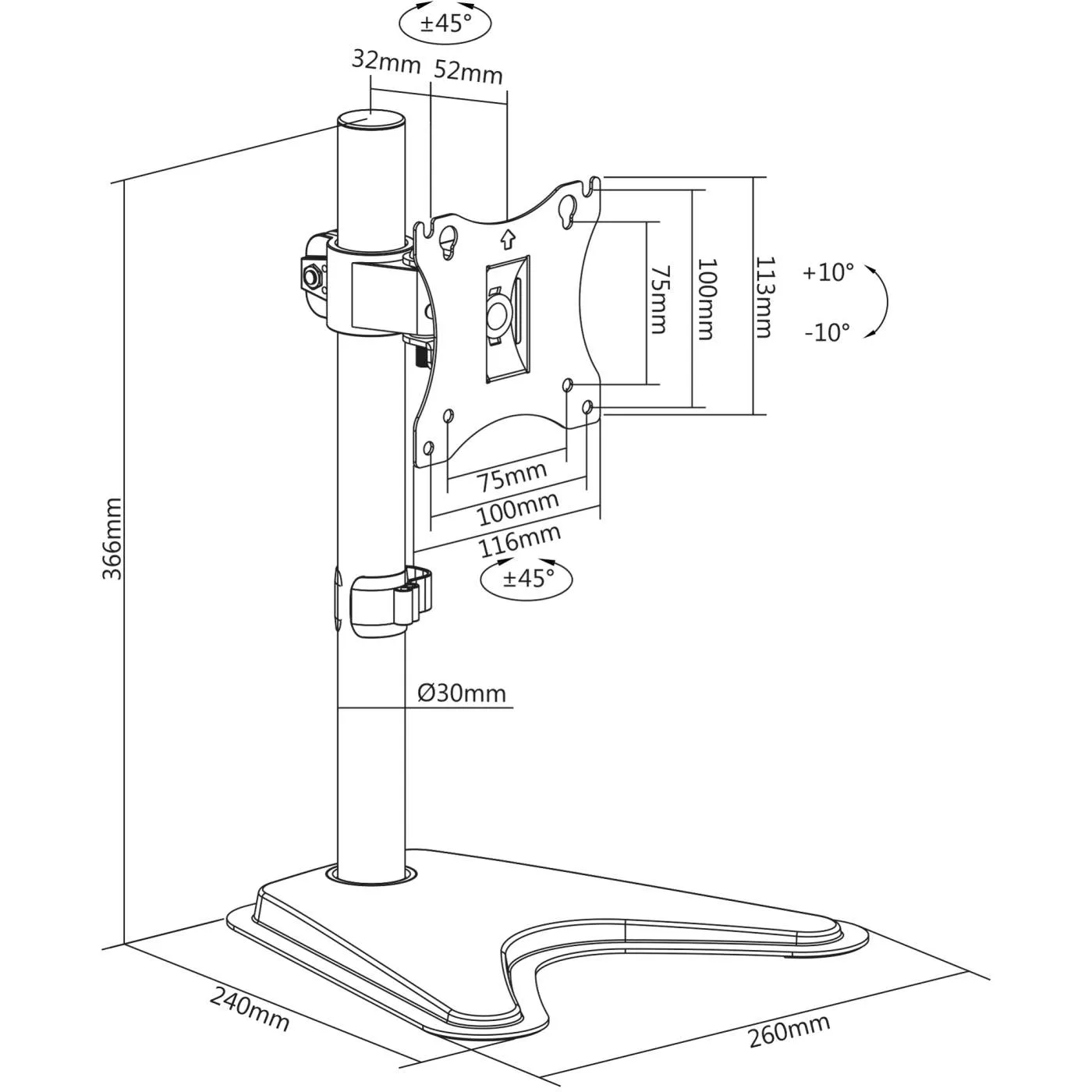 Single Monitor Desktop Stand