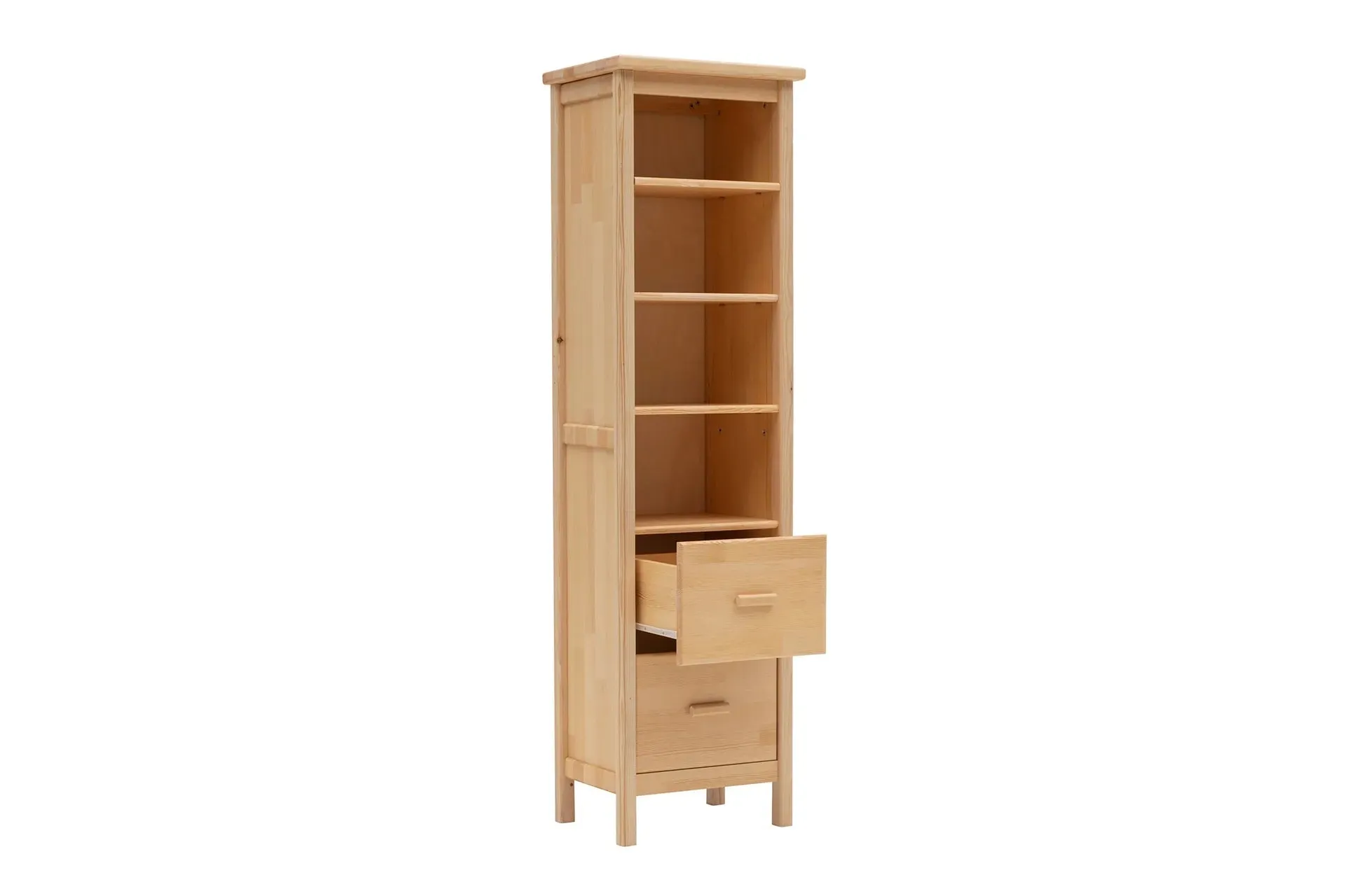 Solid Pine Wood Handmade Bookcase Bookshelf Shelving Unit with Drawers an Open Storage Shelves Dawn