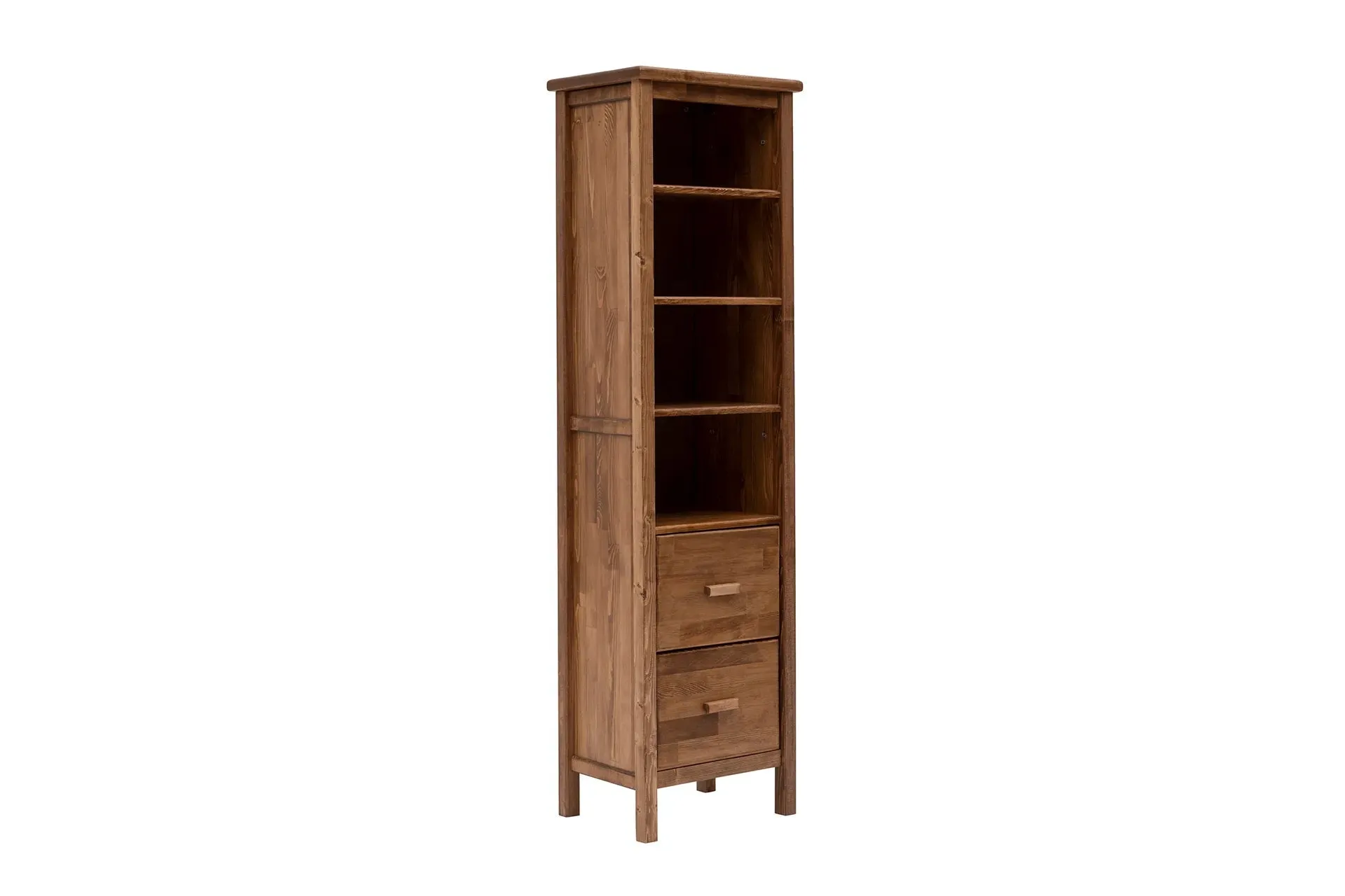 Solid Pine Wood Handmade Bookcase Bookshelf Shelving Unit with Drawers an Open Storage Shelves Dawn