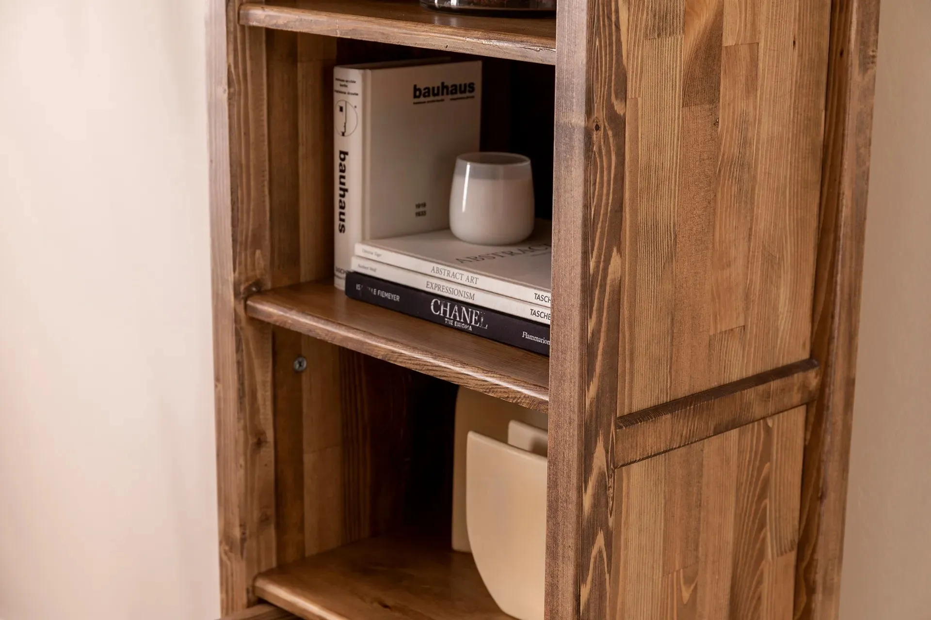 Solid Pine Wood Handmade Bookcase Bookshelf Shelving Unit with Drawers an Open Storage Shelves Dawn