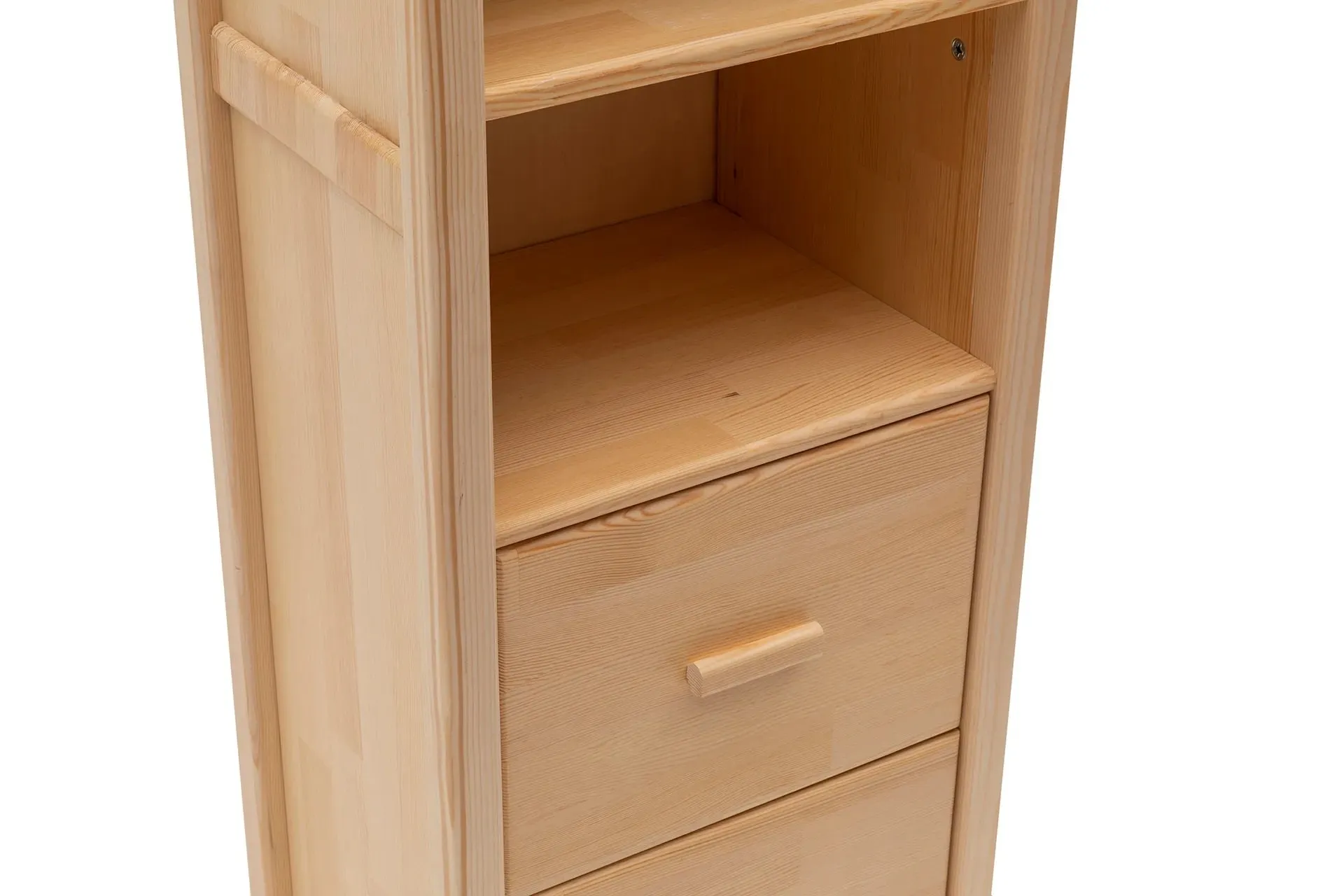 Solid Pine Wood Handmade Bookcase Bookshelf Shelving Unit with Drawers an Open Storage Shelves Dawn