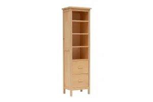 Solid Pine Wood Handmade Bookcase Bookshelf Shelving Unit with Drawers an Open Storage Shelves Dawn