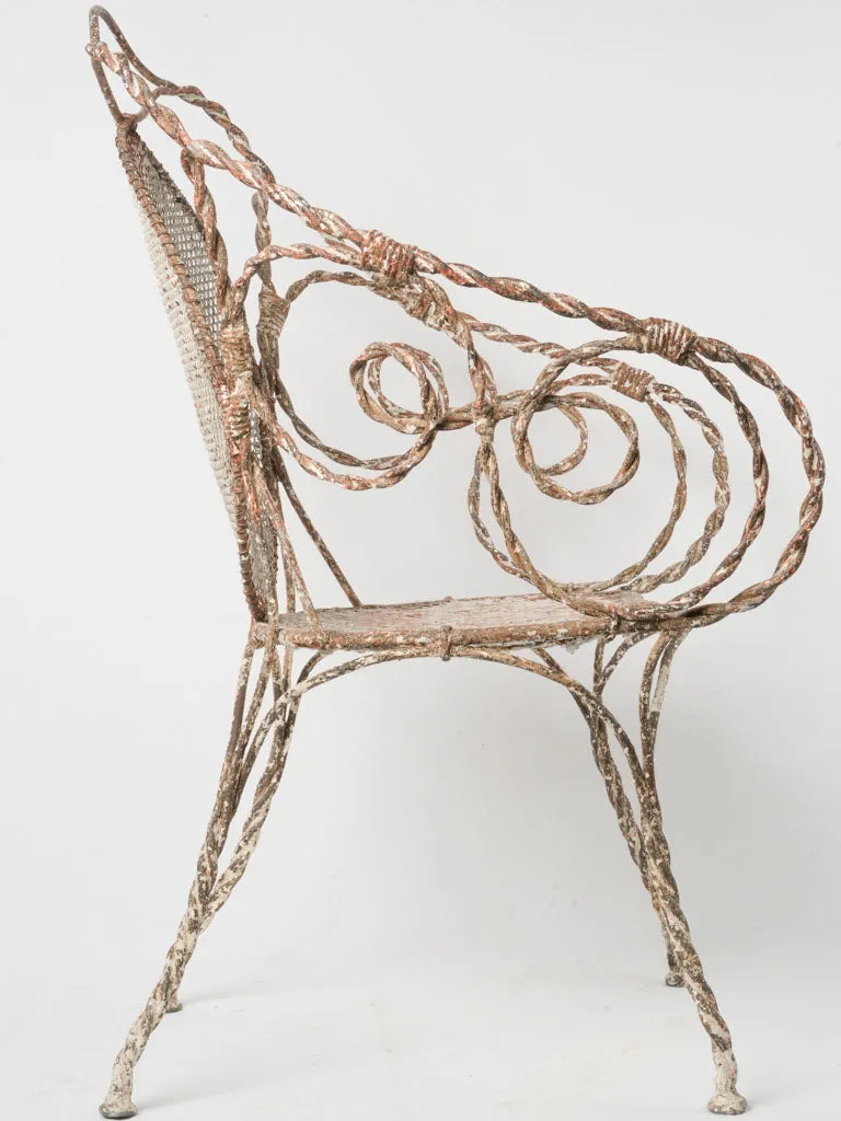 Stunning Pair of Late 19th-Century French Wrought Iron Garden Armchairs