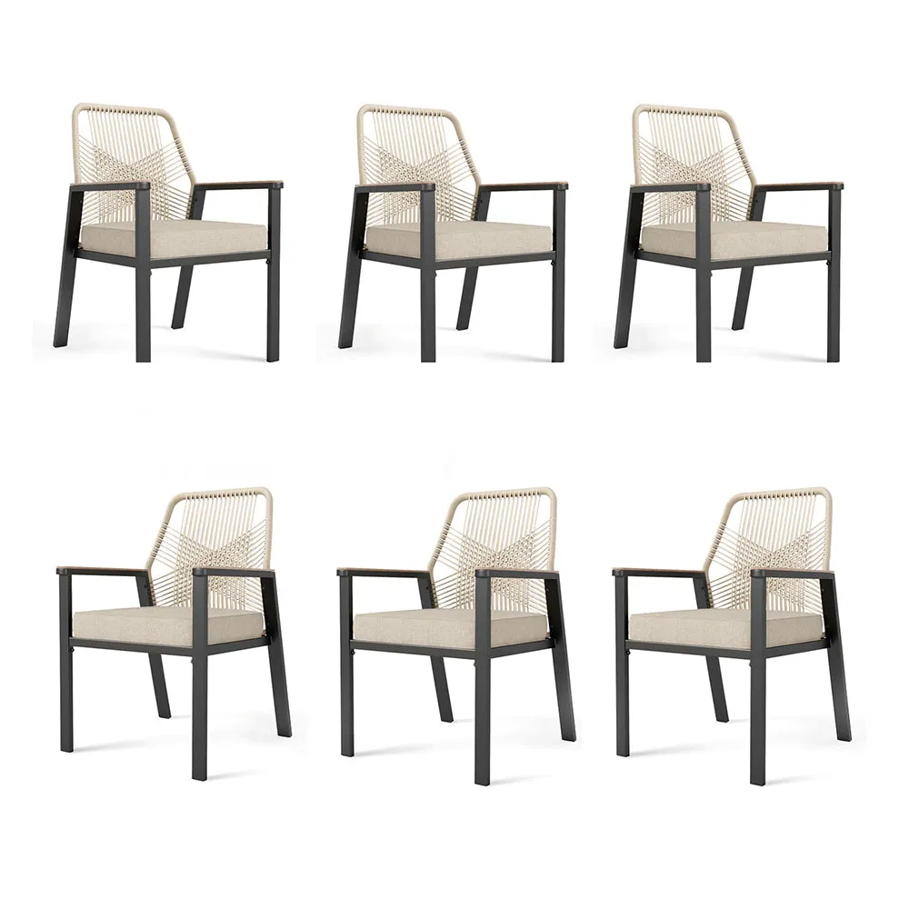 Stylish Rattan Rope Patio Dining Chairs-Phi Villa