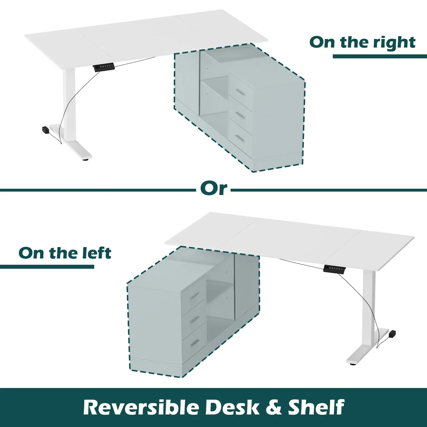 Super-Sized Standing Desk with Electric Lift - 63"x31.5"PC Desktop