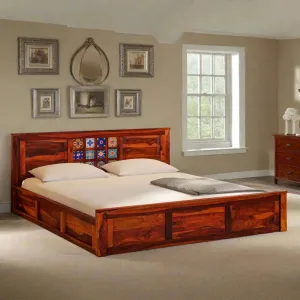 Texas King Size Bed In Sheesham Wood