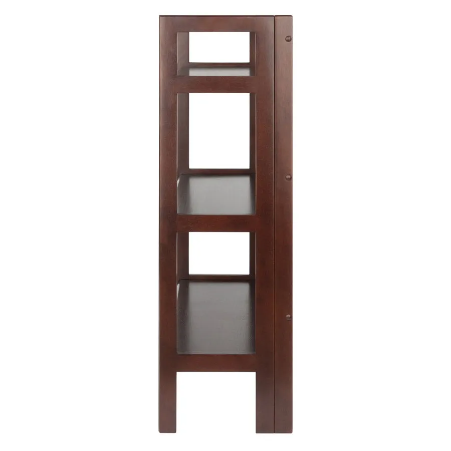 Three Tier Folding Storage Shelf - Antique Walnut