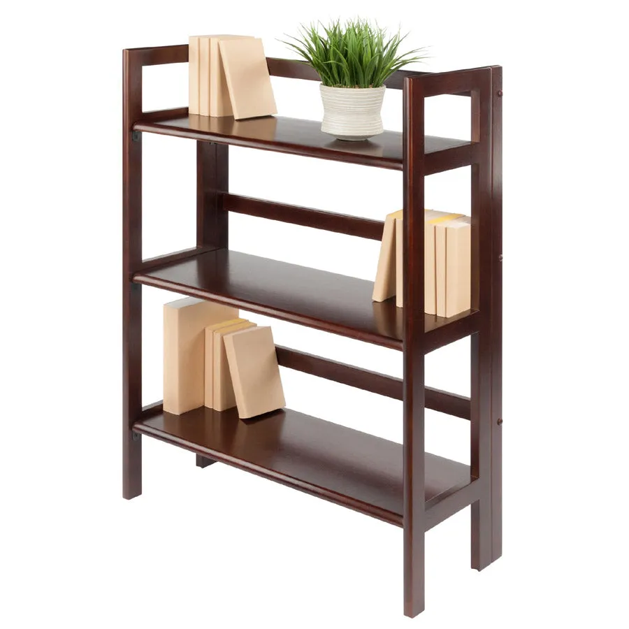 Three Tier Folding Storage Shelf - Antique Walnut