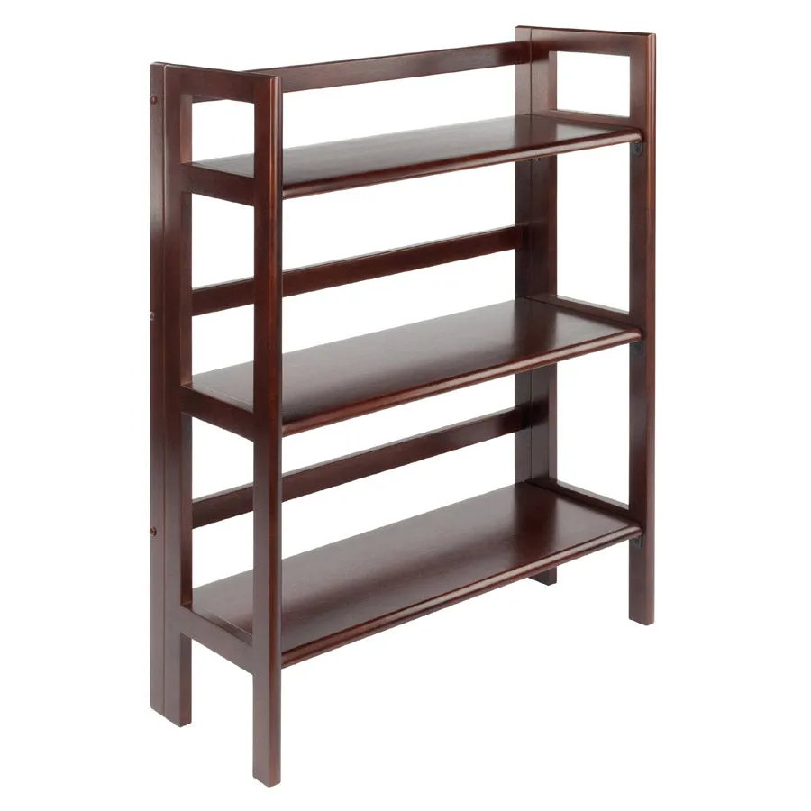 Three Tier Folding Storage Shelf - Antique Walnut