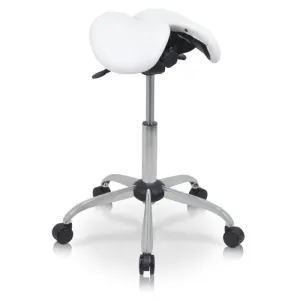 USA Patented Twin Tiltable Saddle Stool with Adjustable Seat Width and Center Gap [GENUINE LEATHER]