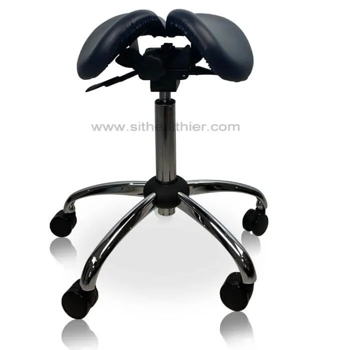 USA Patented Twin Tiltable Saddle Stool with Adjustable Seat Width and Center Gap