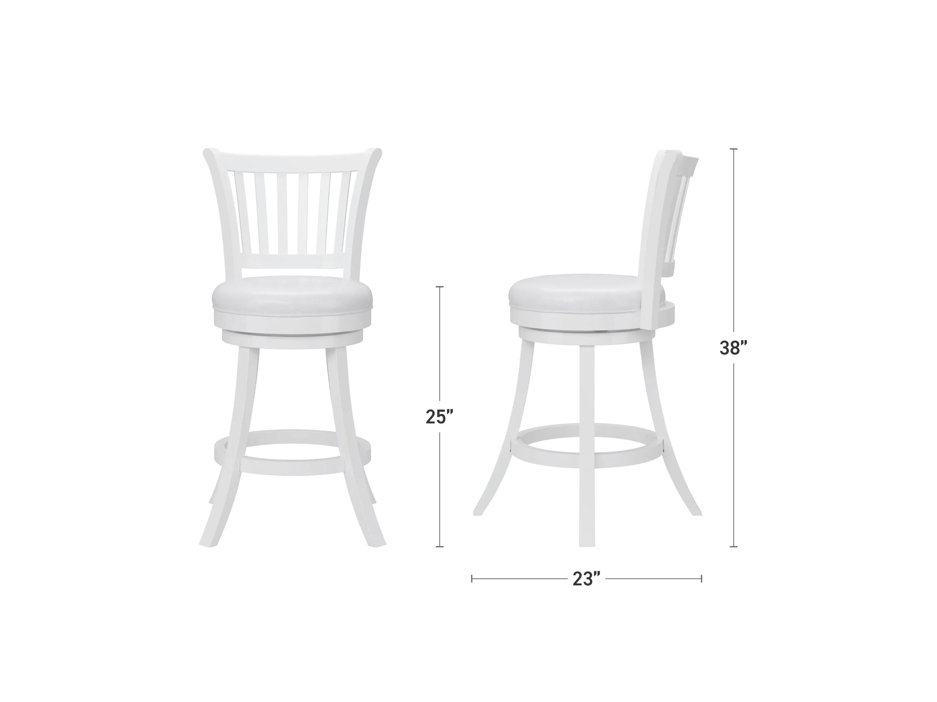 White Bar Stools, Set of 2