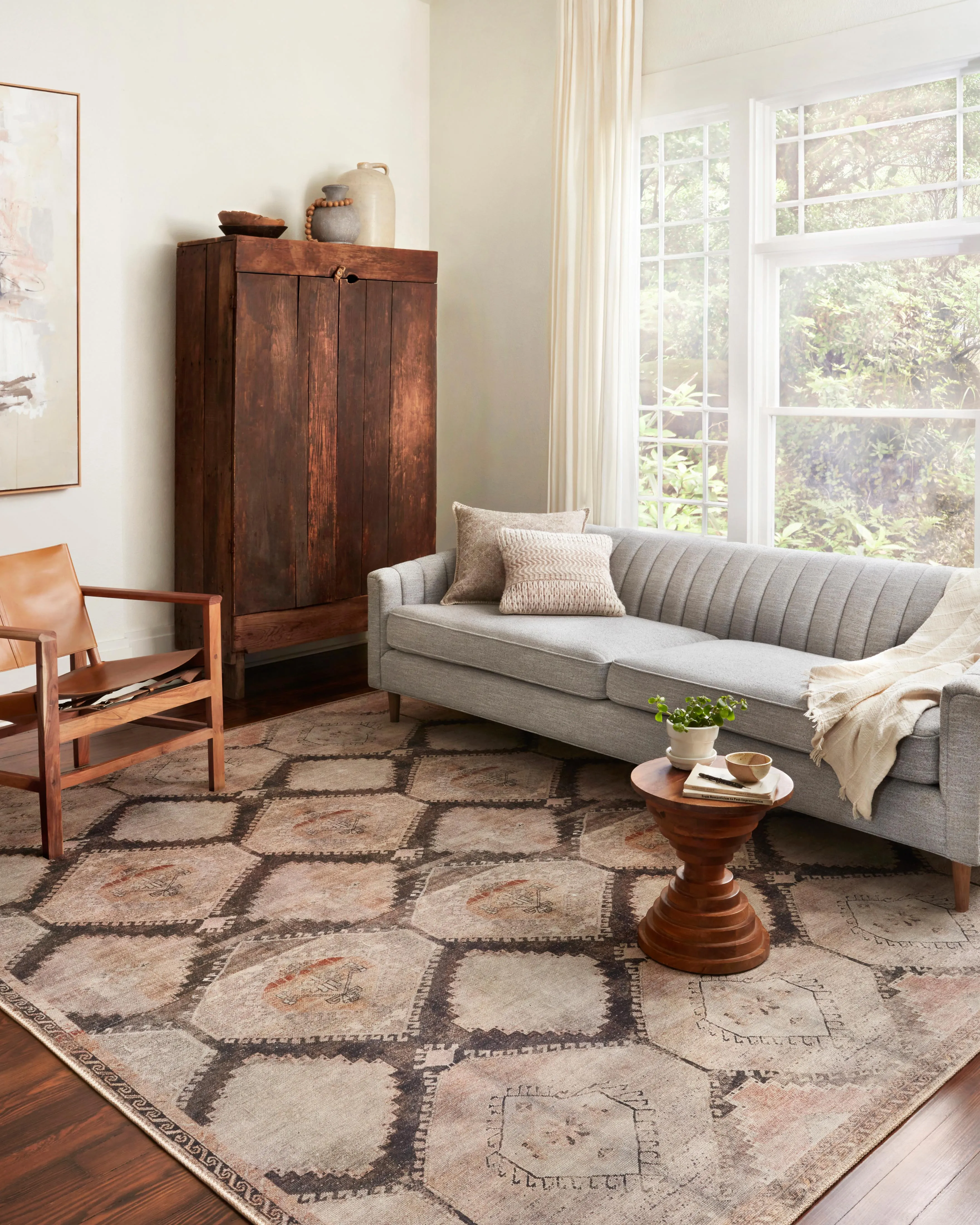 Wynter Rug in Graphite & Blush